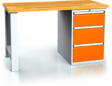 Pracovní stůl alcera PROFI - deska - noha - kontejner 880 x 1500 x 700